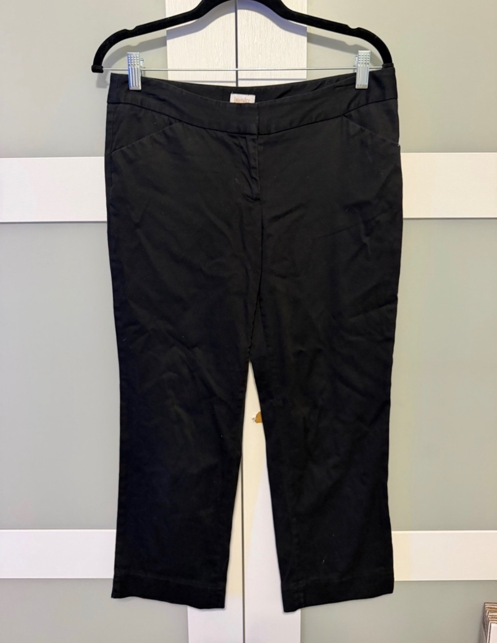 Laundry by Shelli Segal Black Cropped Pants 6 VGUC